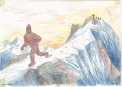 Drawing of what a Yeti could look like. (Public Domain)