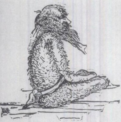 An illustration of an Ainu, a population group in Japan allegedly covered in hair, from Chen Yinghuang’s “Anthropology,” 1928. (Public domain)